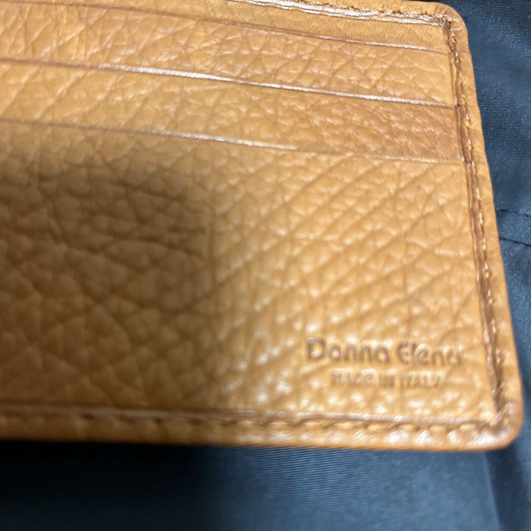 Donno Elenoマネークリップ財布 made in ITALY茶レザー