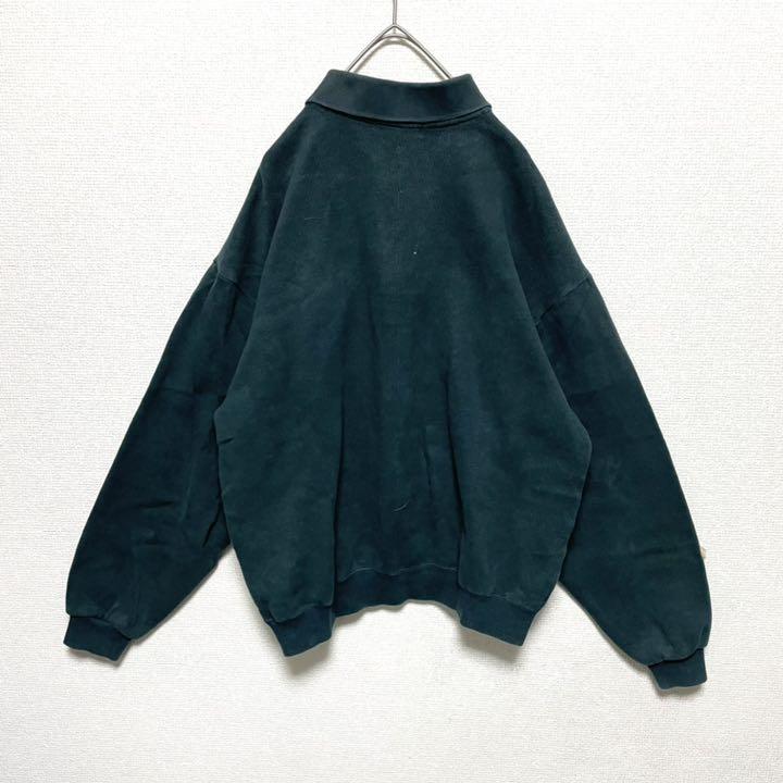 低価正規店 クロコダイル ハーフボタン スウェット ダークグリーン ヴィンテージ 古着 jlbPT-m40140136408 好評新品