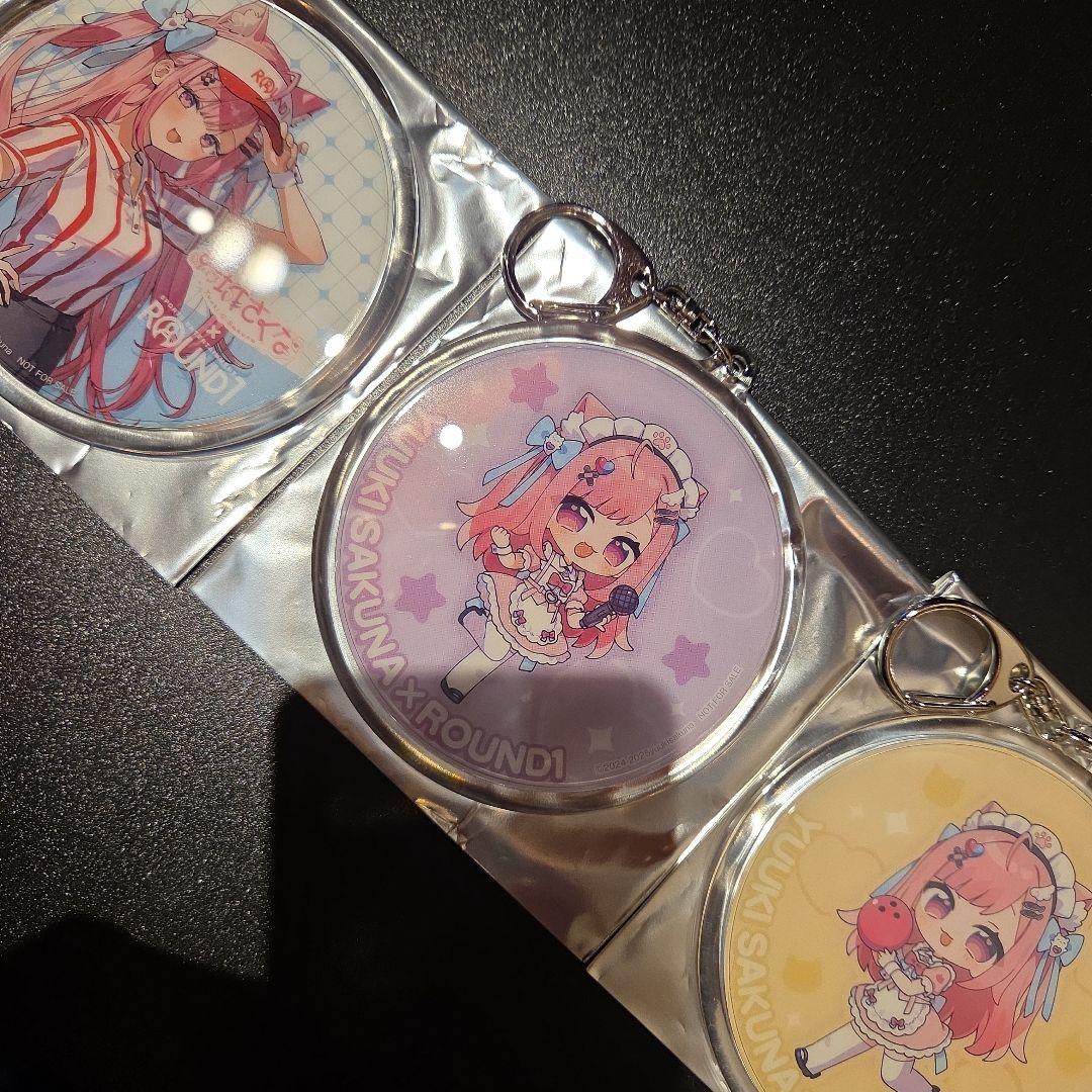 結城さくな ラウンドワン アクリルキーホルダー 3種