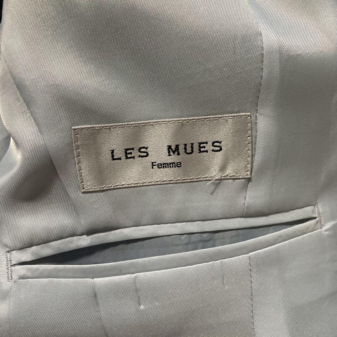 【美品】LES MUES　スーツ セットアップ 大きいサイズ ネイビーストライプ
