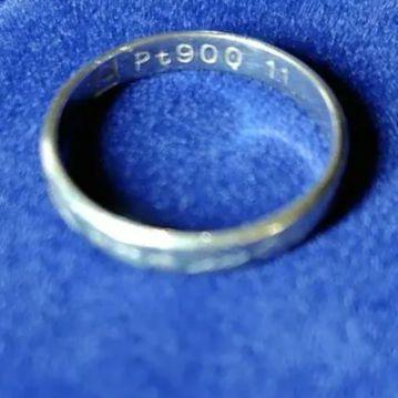 プラチナ900 手彫りリング　サイズ11