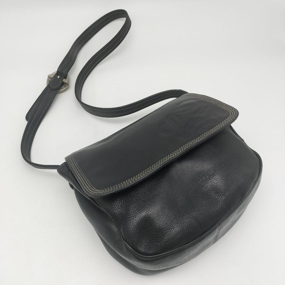 極美品✨ロエベ ショルダーバッグ レザー ブラック 黒 - メルカリ