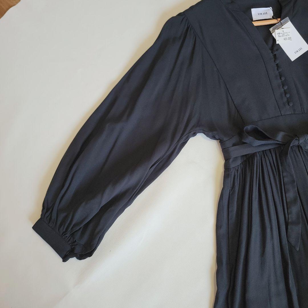 【新品未使用】リムアーク ボリュームスリーブマキシドレス S ワンピース黒 長袖