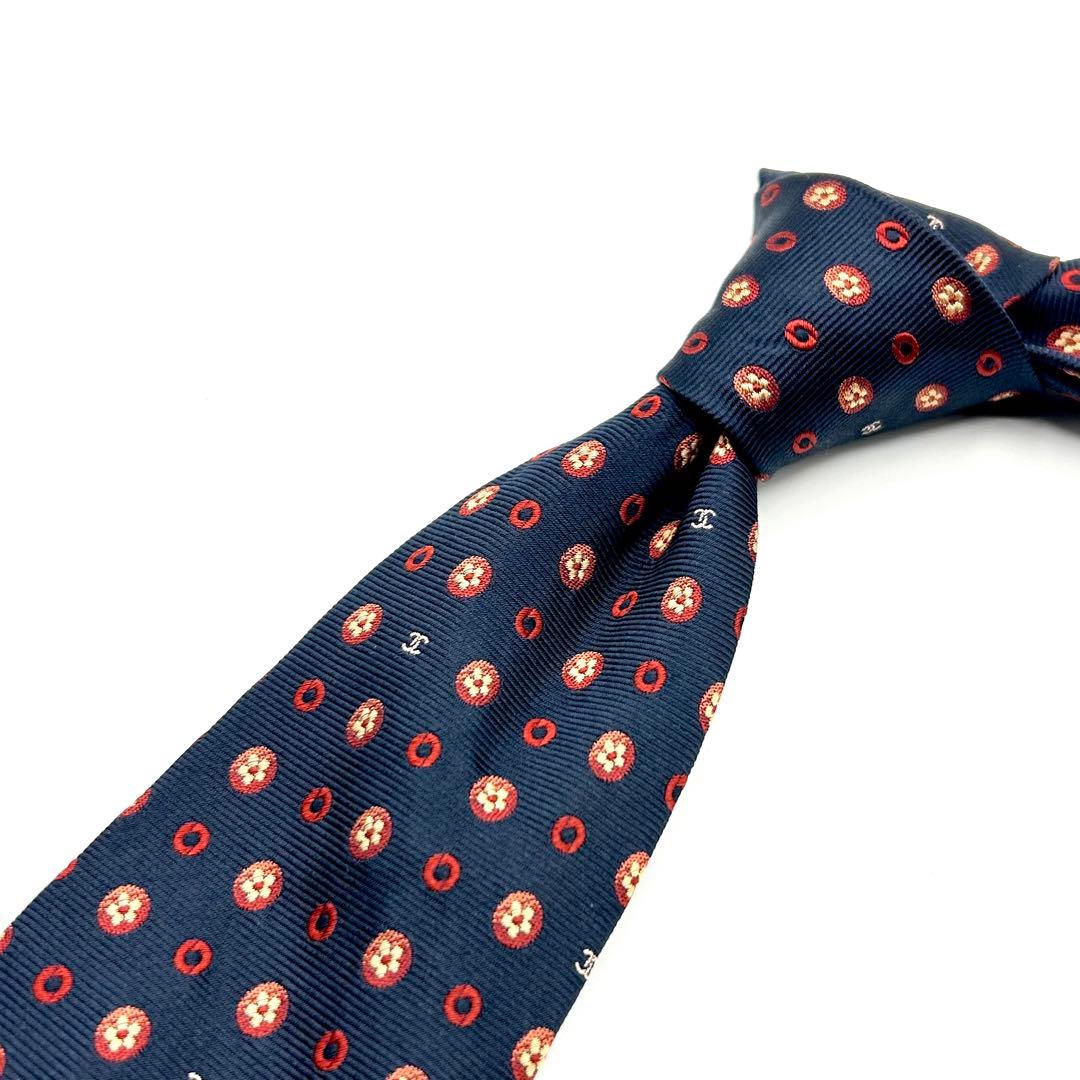 ✨美品✨CHANEL ココマーク チェーン 高級シルク シャネル ネクタイ