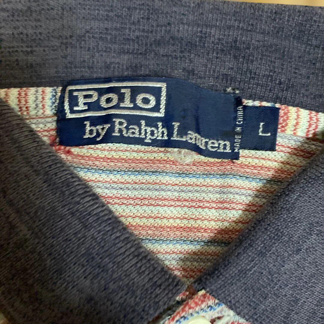 激レア 90s POLO ラルフローレン 半袖ポロシャツ ボーダー 刺繍