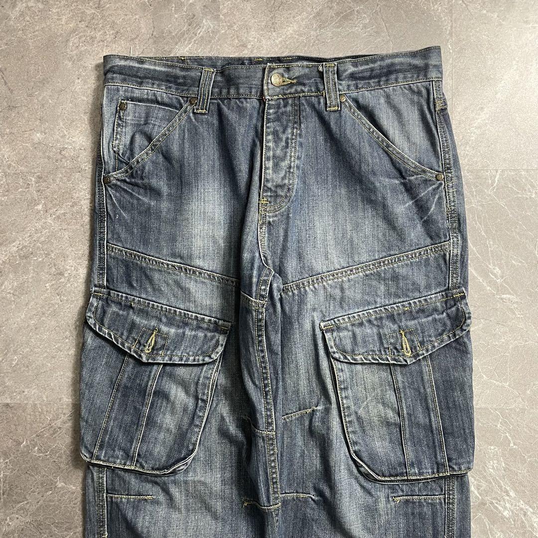 USED〈cargo denim pants y2k 切替 B系 HIPHOP〉