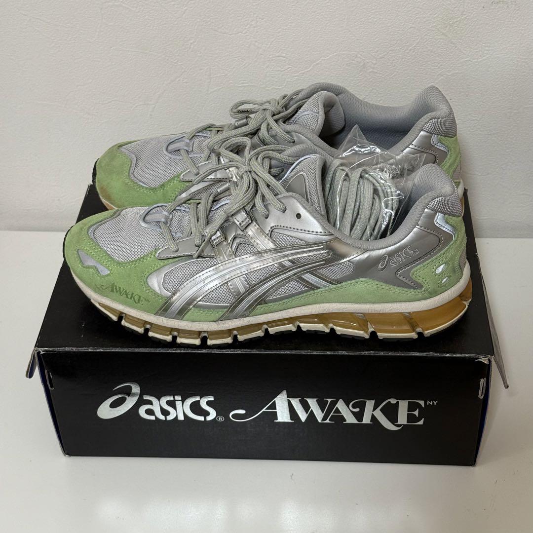 中古【28.5】ASICS AWAKE スニーカー グレー/グリーン