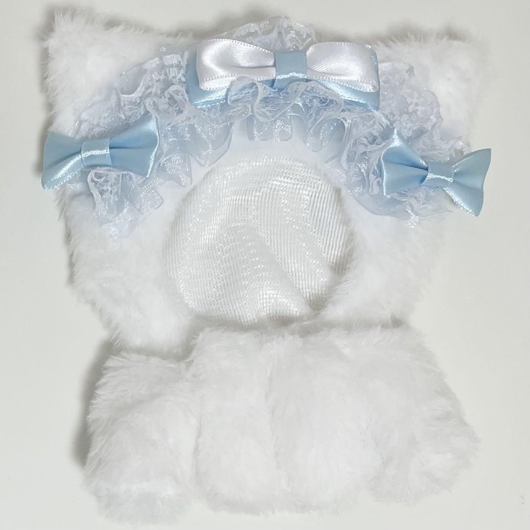 【60】おすわり　ぬい服　16cm 着ぐるみ　ねこ　ミントグリーン　デビル ぬい服 おすわり 16cm 猫耳 水色 にじぬい