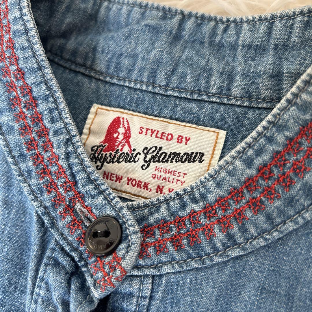 レア HYSTERIC GLAMOUR デニムワンピース ロング 刺繍 熊 星