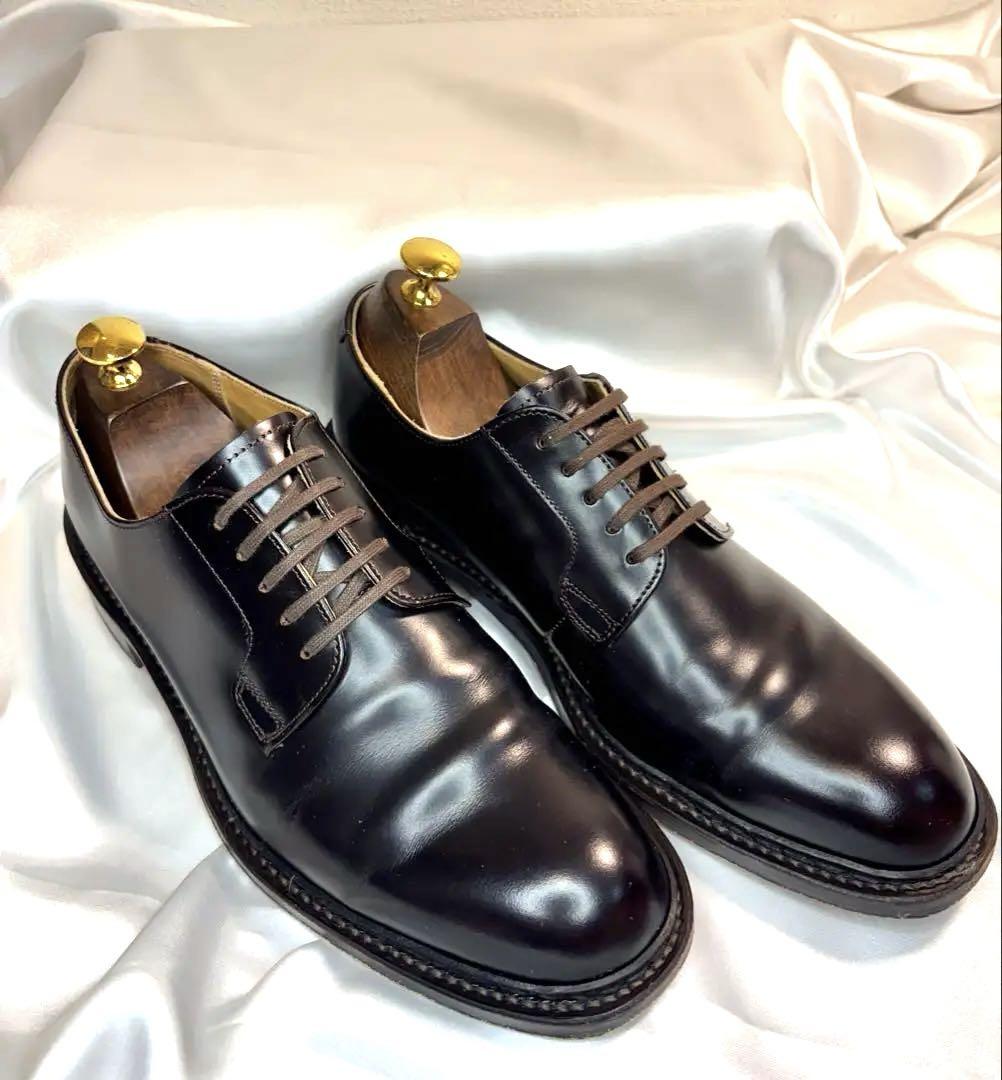 極美品-REGAL 24.5 ダークブラウン プレーントゥ