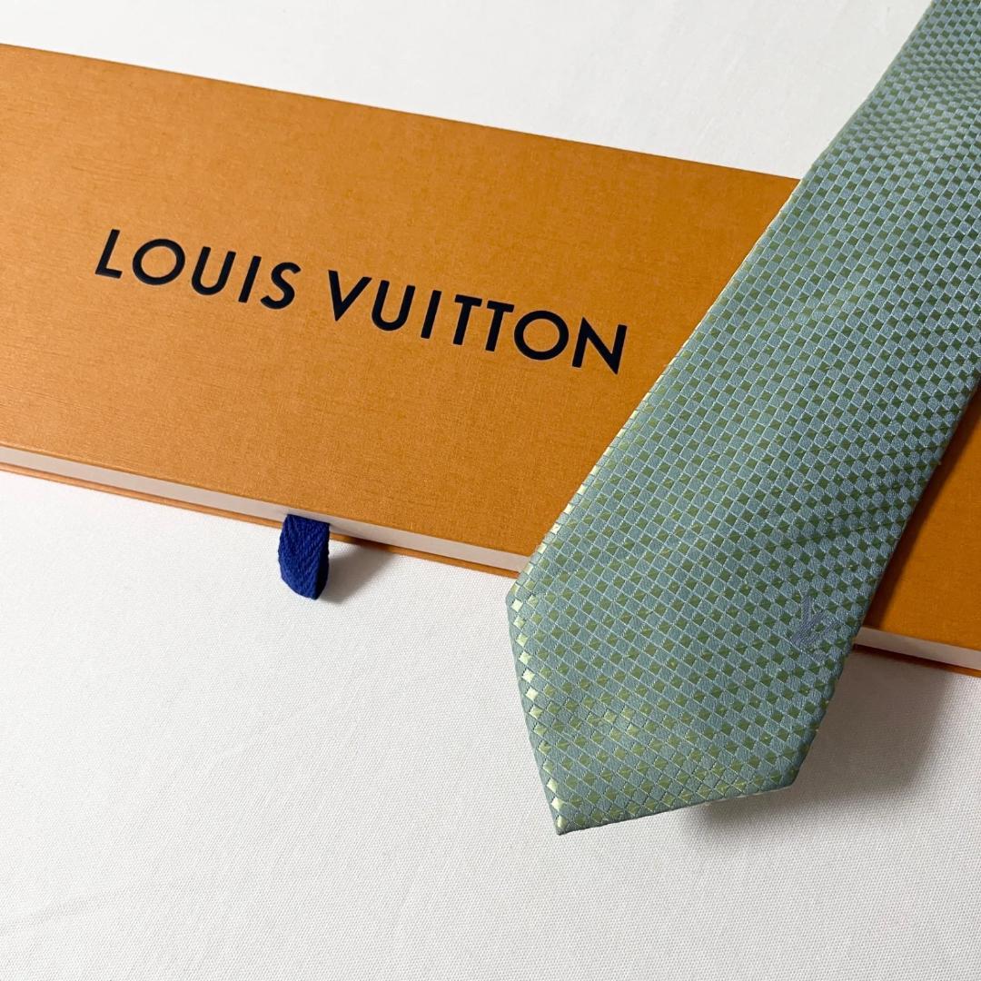 マイクロダミエ LOUIS VUITTON ルイヴィトン ネクタイ グリーン