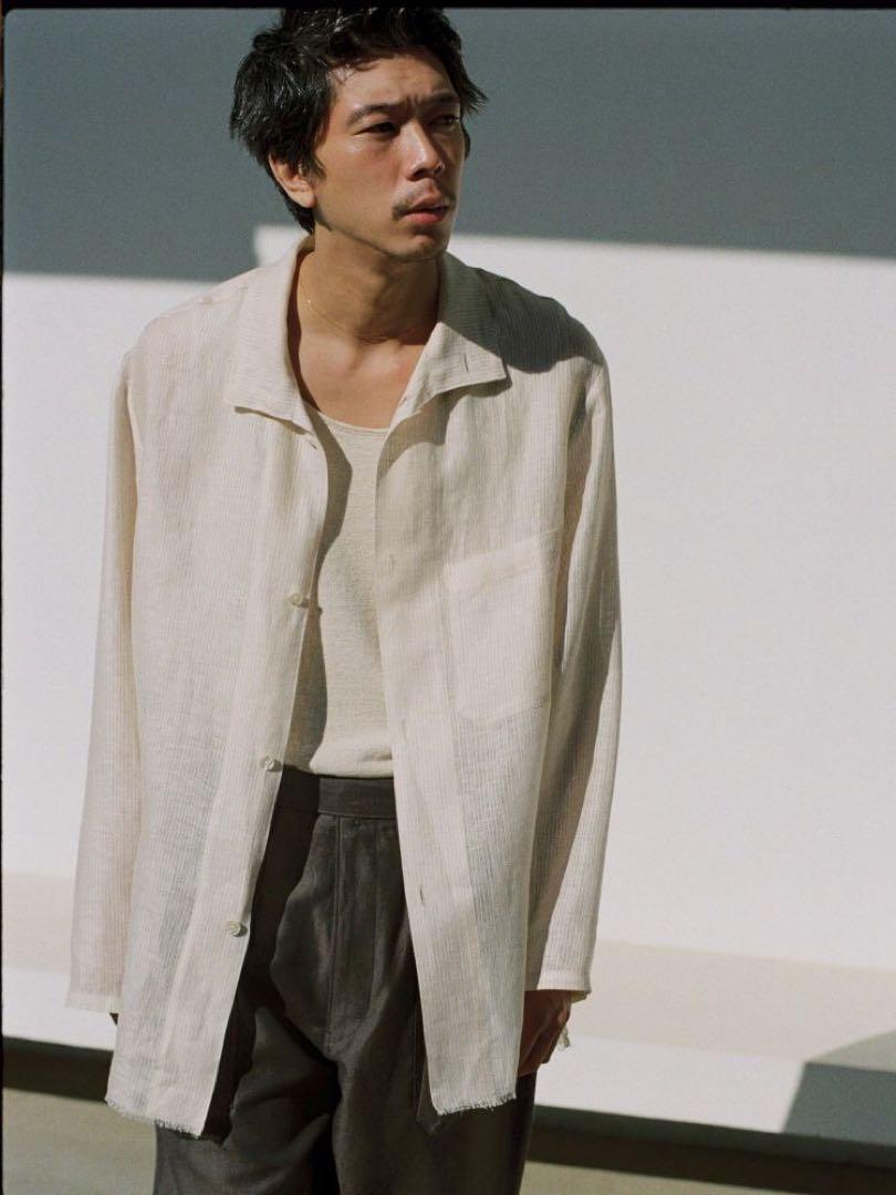AKIHA LINEN STAND COLLAR SHIRT