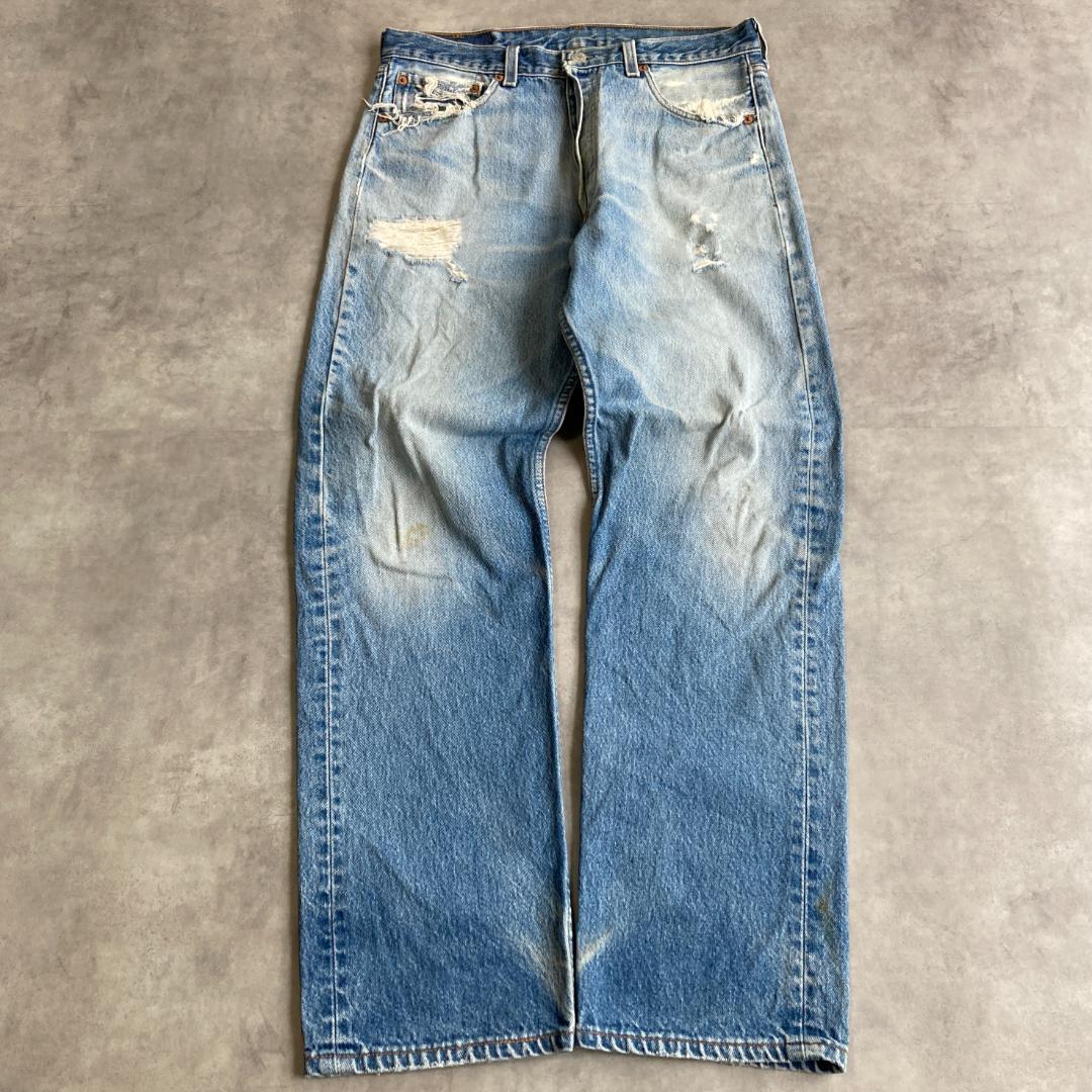 リーバイス501 Levis W33 ブルーデニム 青 ヒゲ 90s USA製