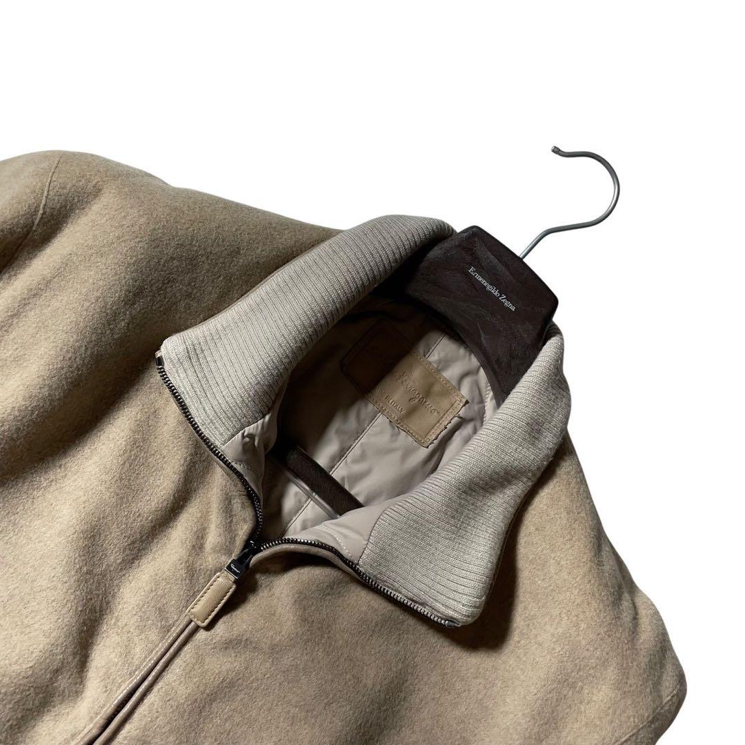 ✨️レザータグ✨️Ferragamo フェラガモ アウター ベージュ 中綿 カシミヤ