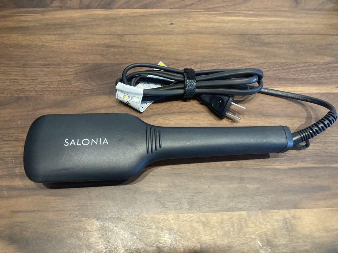 SALONIA | [ヒートブラシ] 【ワイド】 ヘアアイロン SL-012BK