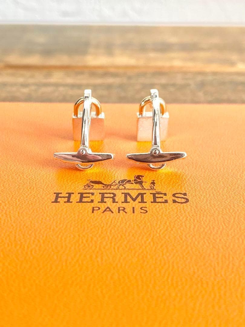 HERMES エルメス ケリー ロック 18金 925シルバー カフリンクス HERMES エルメス ケリー ロック 18金 925シルバー カフリンクス