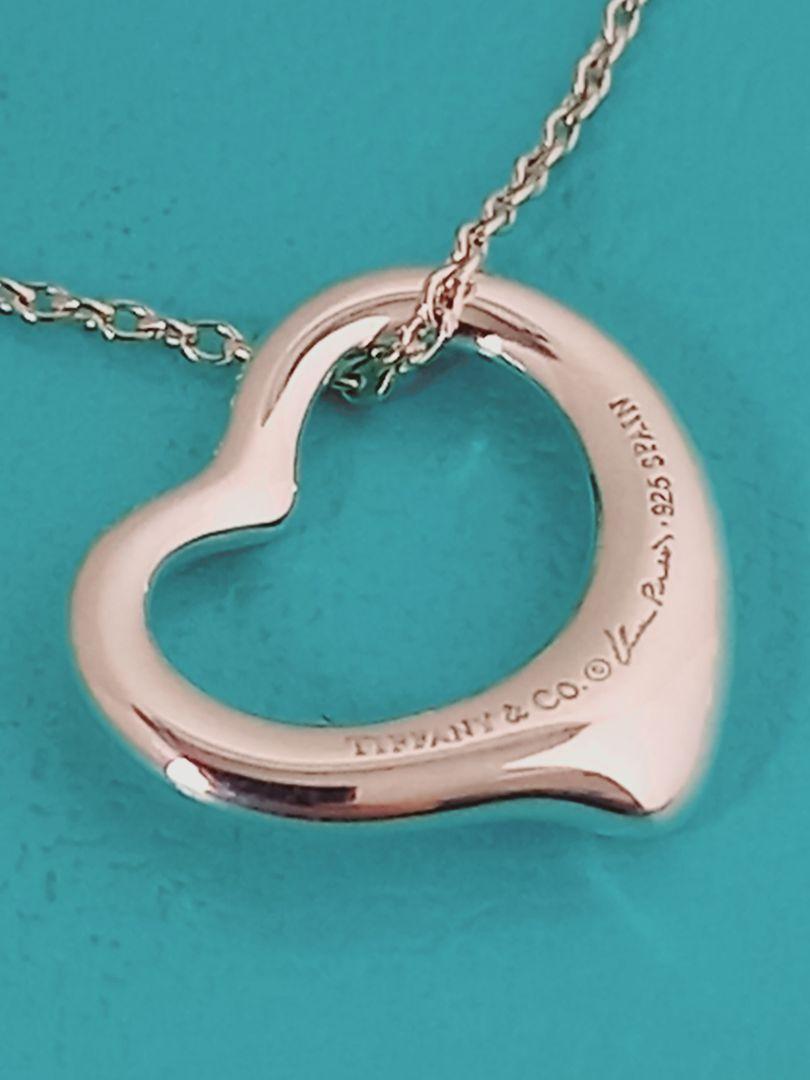 美品 TIFFANY ティファニー オープンハート シルバーネックレス ②