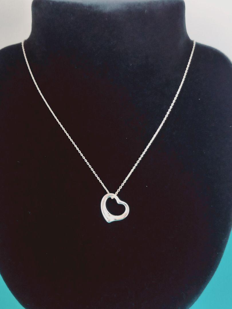 美品 TIFFANY ティファニー オープンハート シルバーネックレス ②