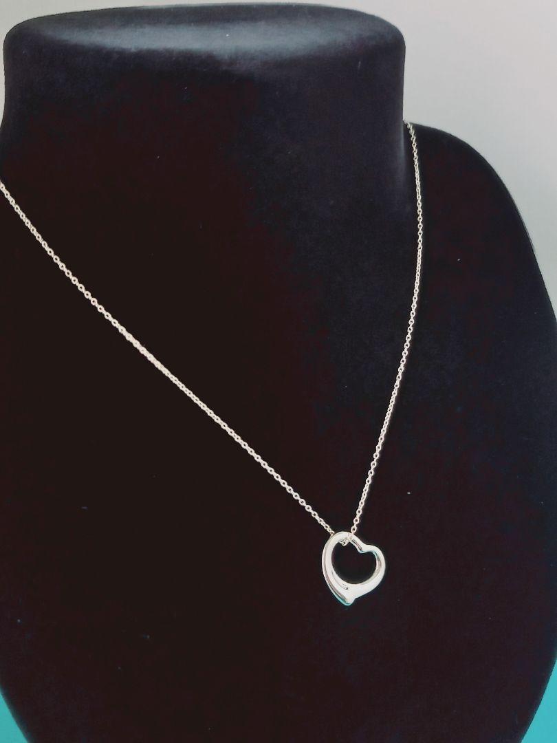 美品 TIFFANY ティファニー オープンハート シルバーネックレス ②