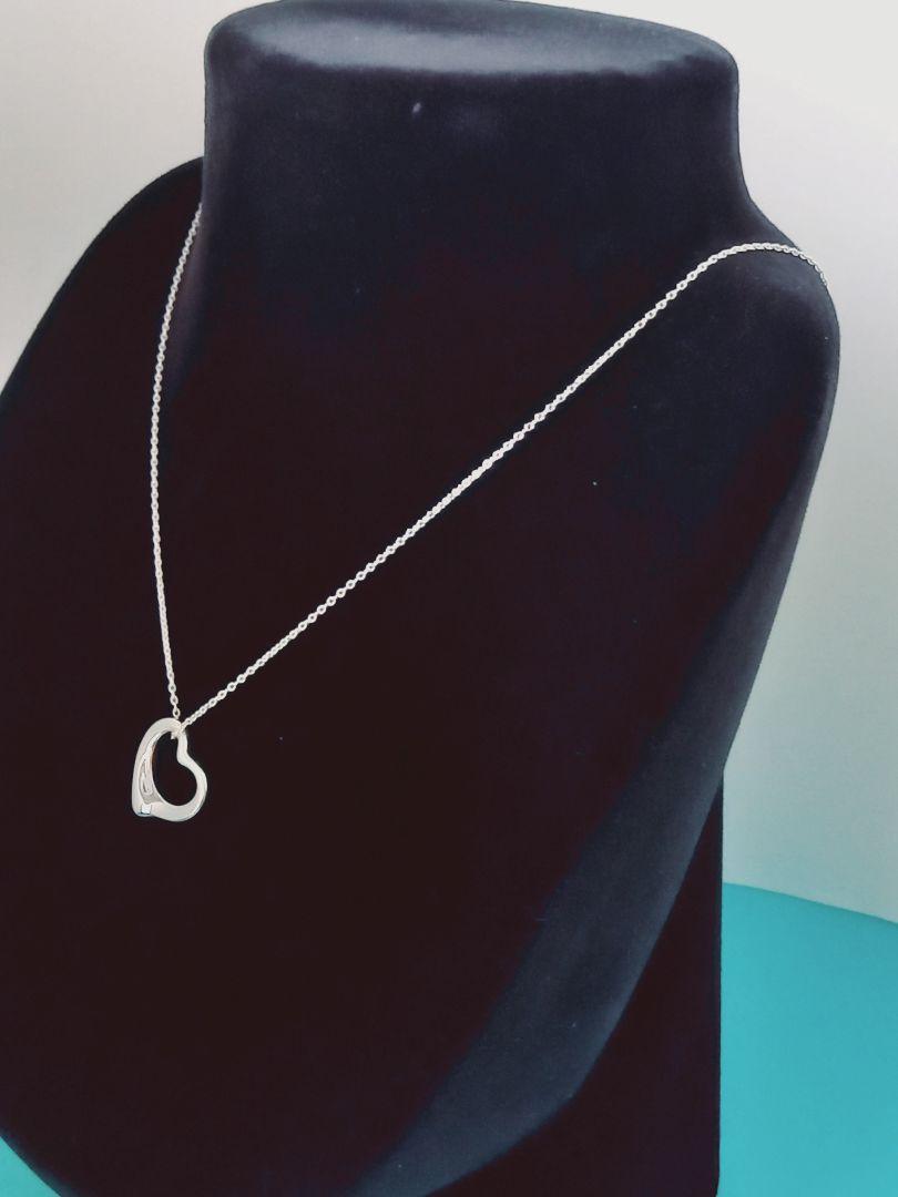 美品 TIFFANY ティファニー オープンハート シルバーネックレス ②