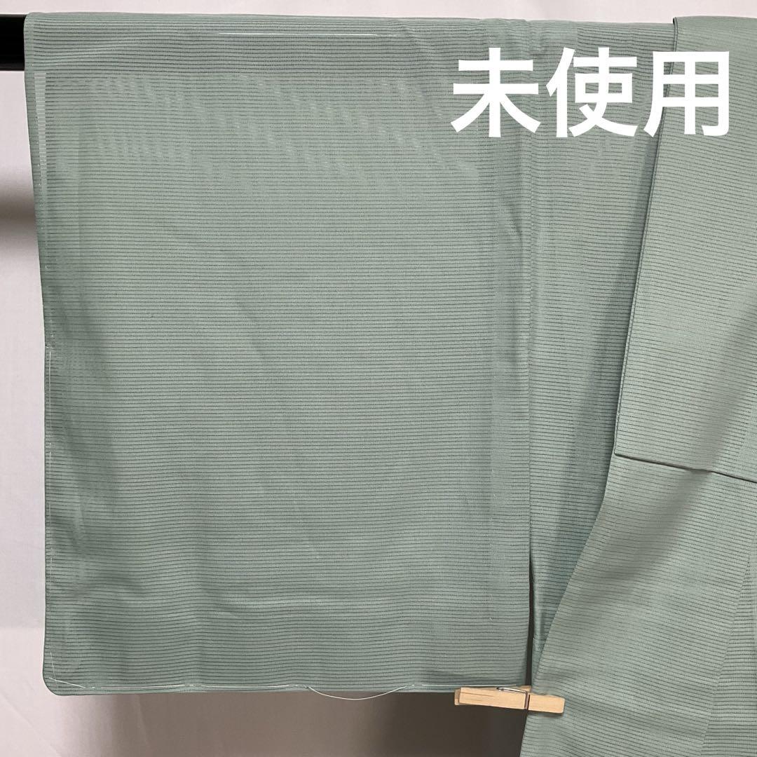 C718化繊　夏用　絽　色無地　縫い紋　未使用しつけ付極美品　着物