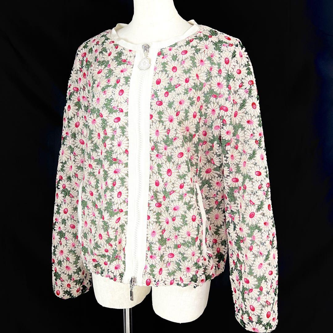 新品登場 極美品』MONCLER MARGUE ジャケット 花柄 総レース モンクレール トップス