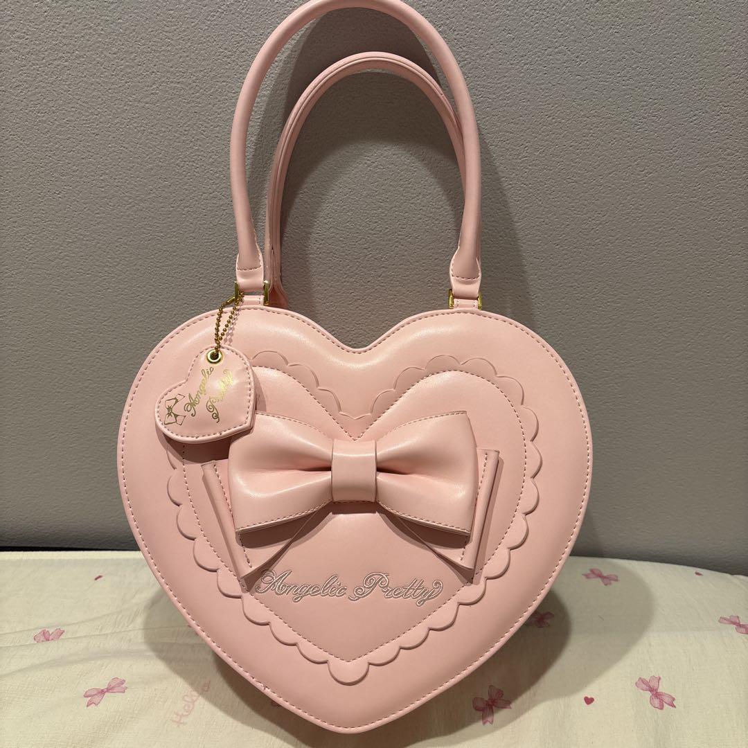 Angelic Pretty グリッターLove Heartトートバッグ ピンク