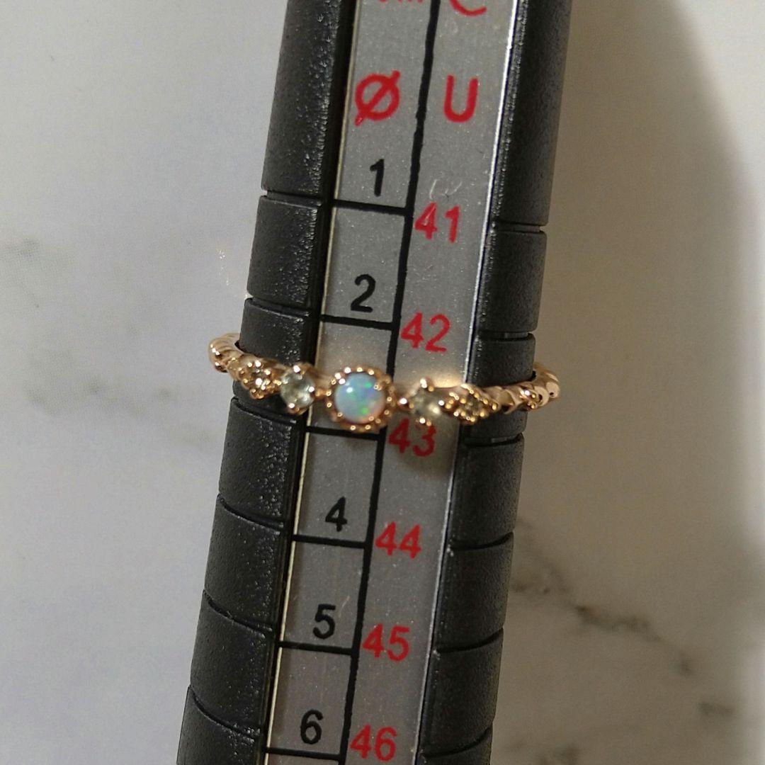 ノジェス　オパール アクアマリン K10 ゴールド リング 3号 ピンキー♡