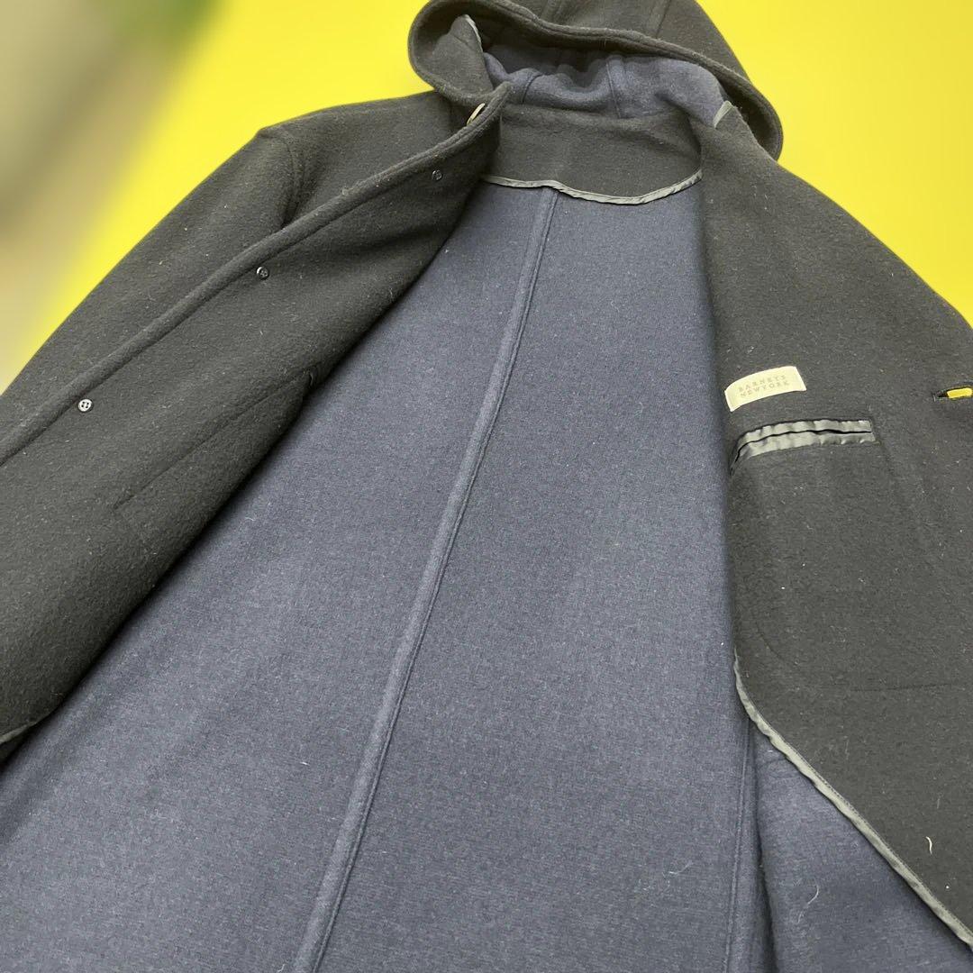 バーニーズニューヨークネイビー フード付きダッフルコートL - メルカリ