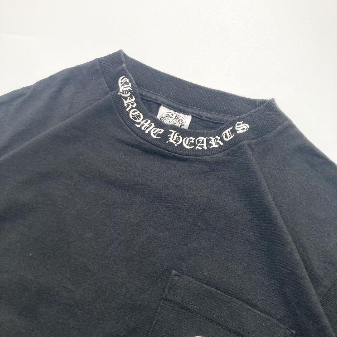 【美品】CHROME HEARTS Tシャツ ブラック フローラルクロス S