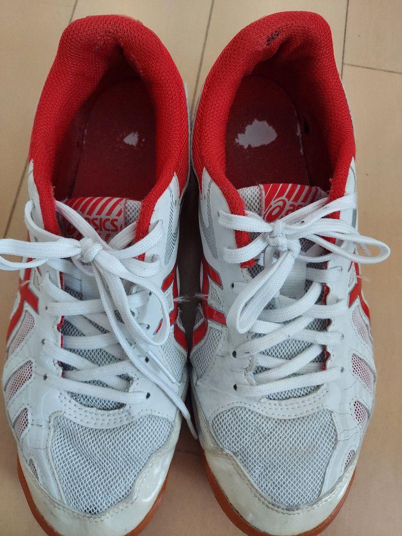 ASICS バレーボールシューズ 24.5 ホワイト/レッド - メルカリ