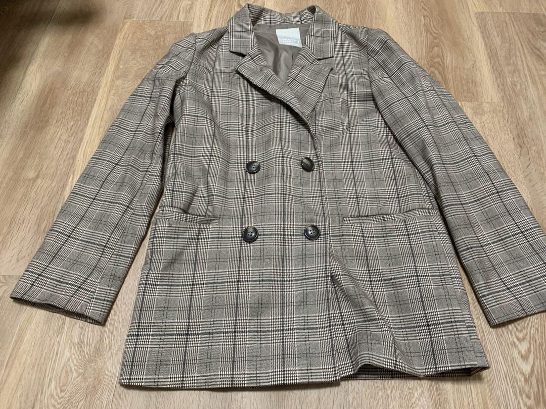 AURALEE チェック柄 ダブルブレストジャケット AURALEE オーラリー 18AW A8AJ04BN DOUBLE FACE CHECK DOUBLE