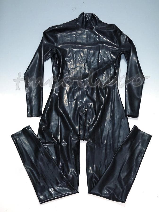 ①ラテックス製バックジッパー式全身スーツ(手足開口タイプ)☆男性M