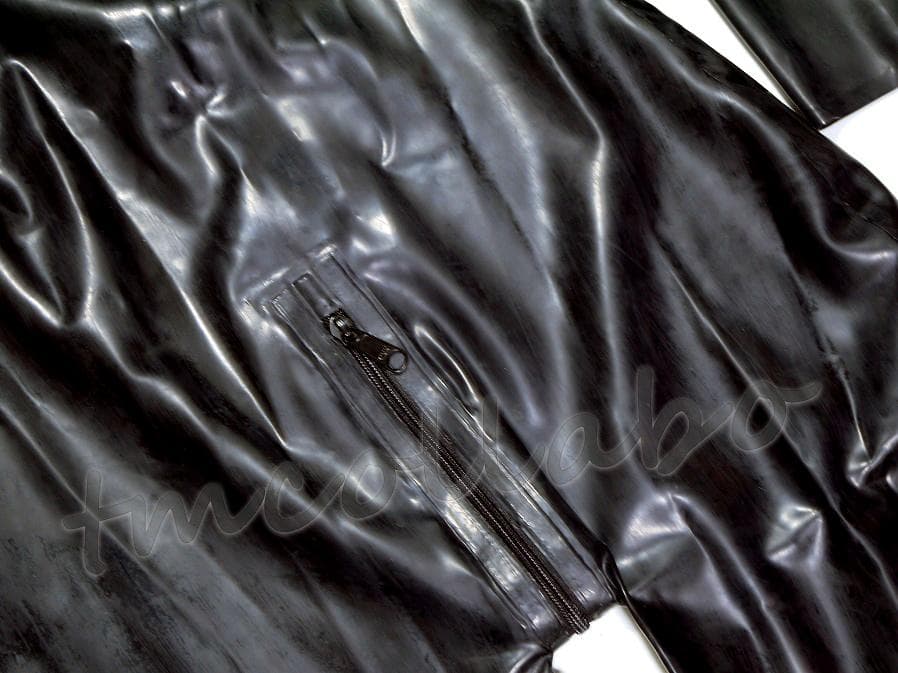 ①ラテックス製バックジッパー式全身スーツ(手足開口タイプ)☆男性M