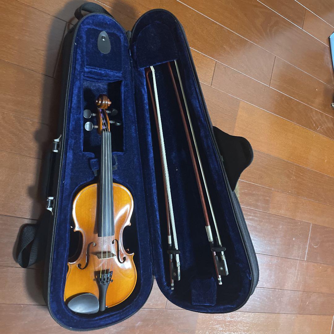 38%割引オレンジ系【送料込】 Reghin1/4バイオリン(弓、ケース付