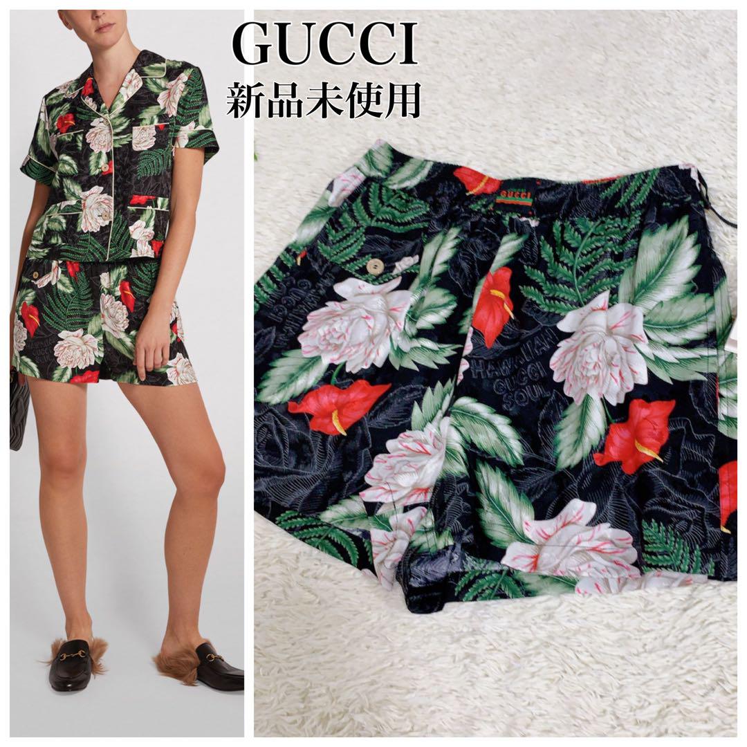 希少 GUCCI グッチ シルク ハワイアンプリントショートパンツ 36 新品