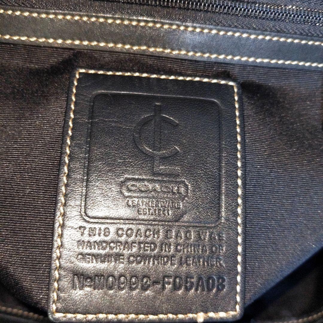 cr9 大容量！COACH 2way 牛革 ビジネスバッグ 黒
