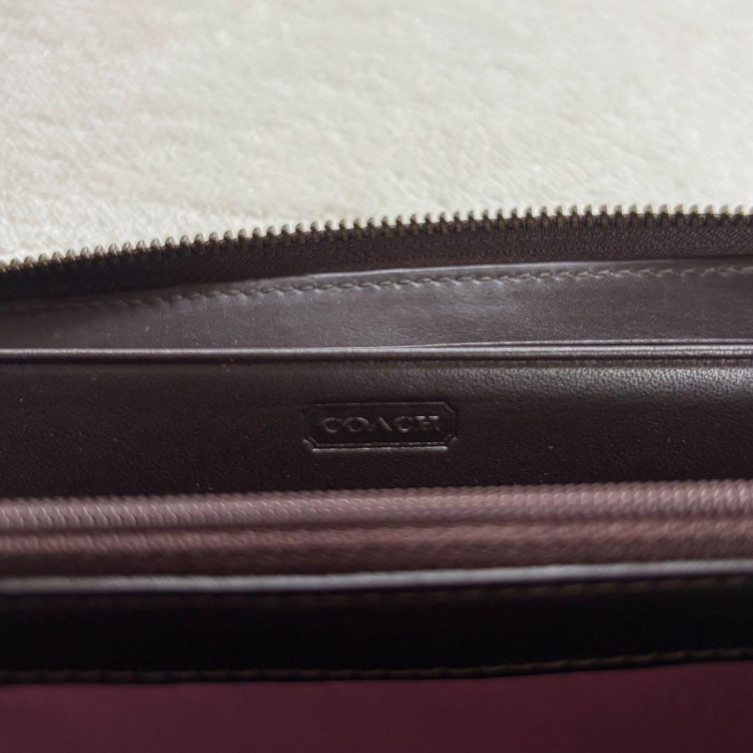 美品　Coach パッチワーク　レオパード　異素材　ラウンドジップ　長財布