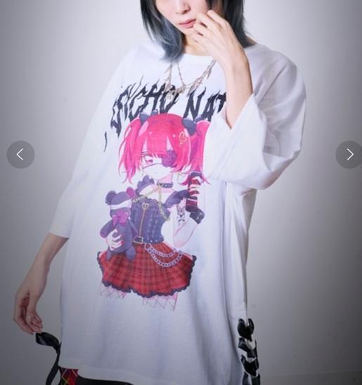 サイコネーション PSYCHO☆NATION ろろコラボ Tシャツ 白トップス