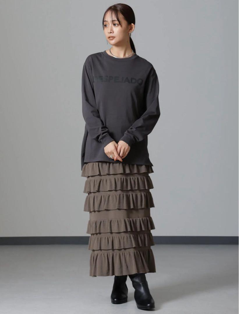 2024AW ナノユニバース フリルニットスカート Sスカート
