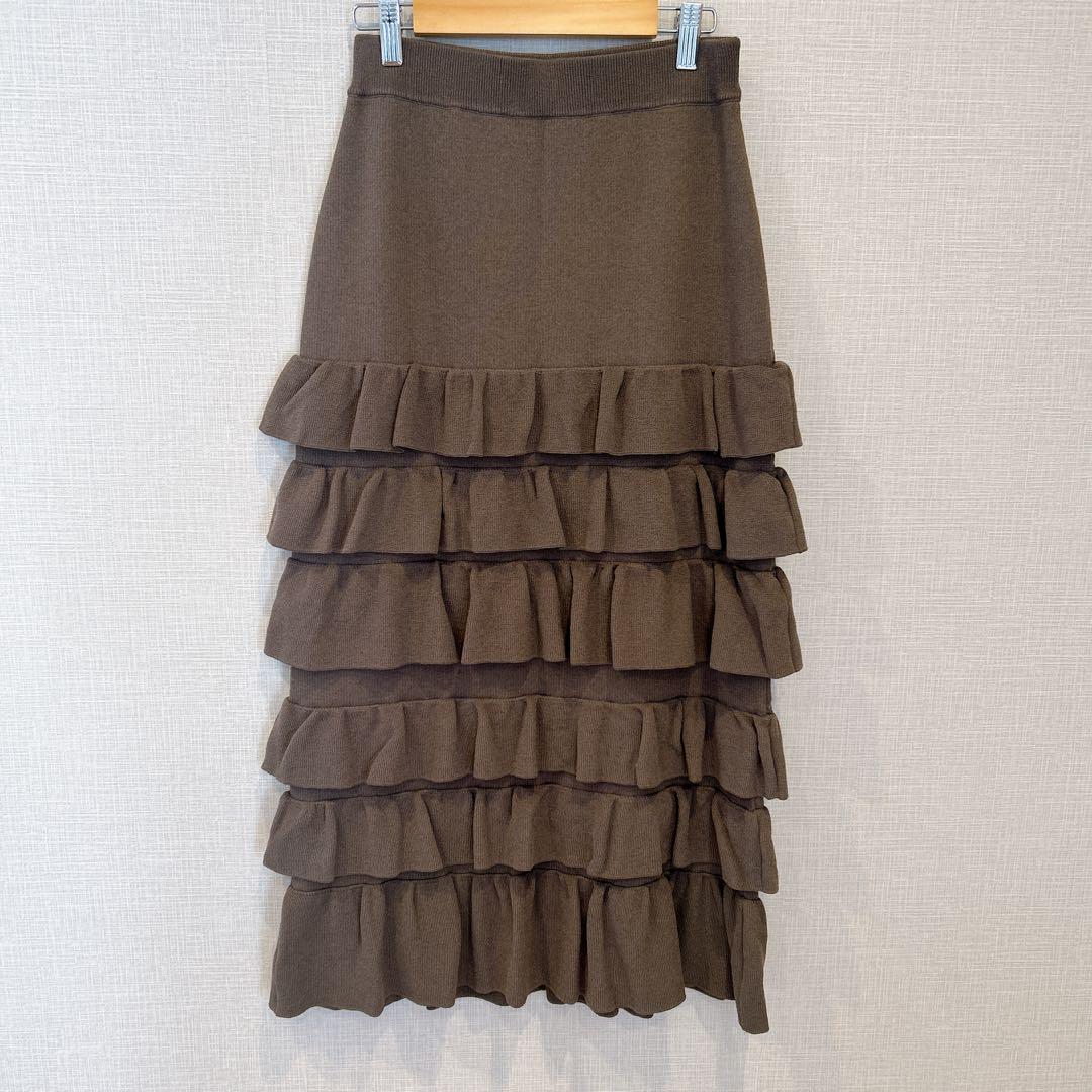 2024AW ナノユニバース フリルニットスカート S