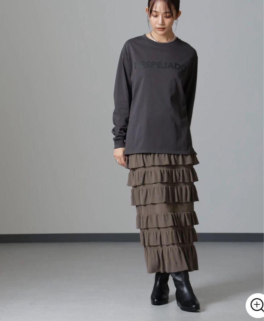 2024AW ナノユニバース フリルニットスカート S