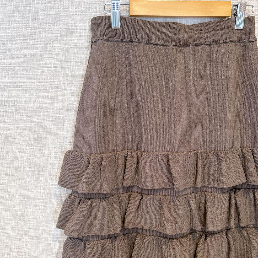 2024AW ナノユニバース フリルニットスカート S