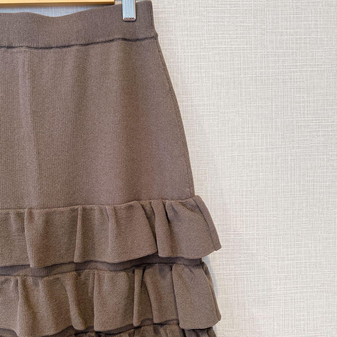 2024AW ナノユニバース フリルニットスカート S