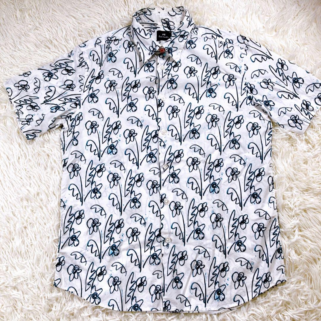 Paul Smith ポールスミス　半袖ボタンシャツ　総柄　花柄　メンズ　 L