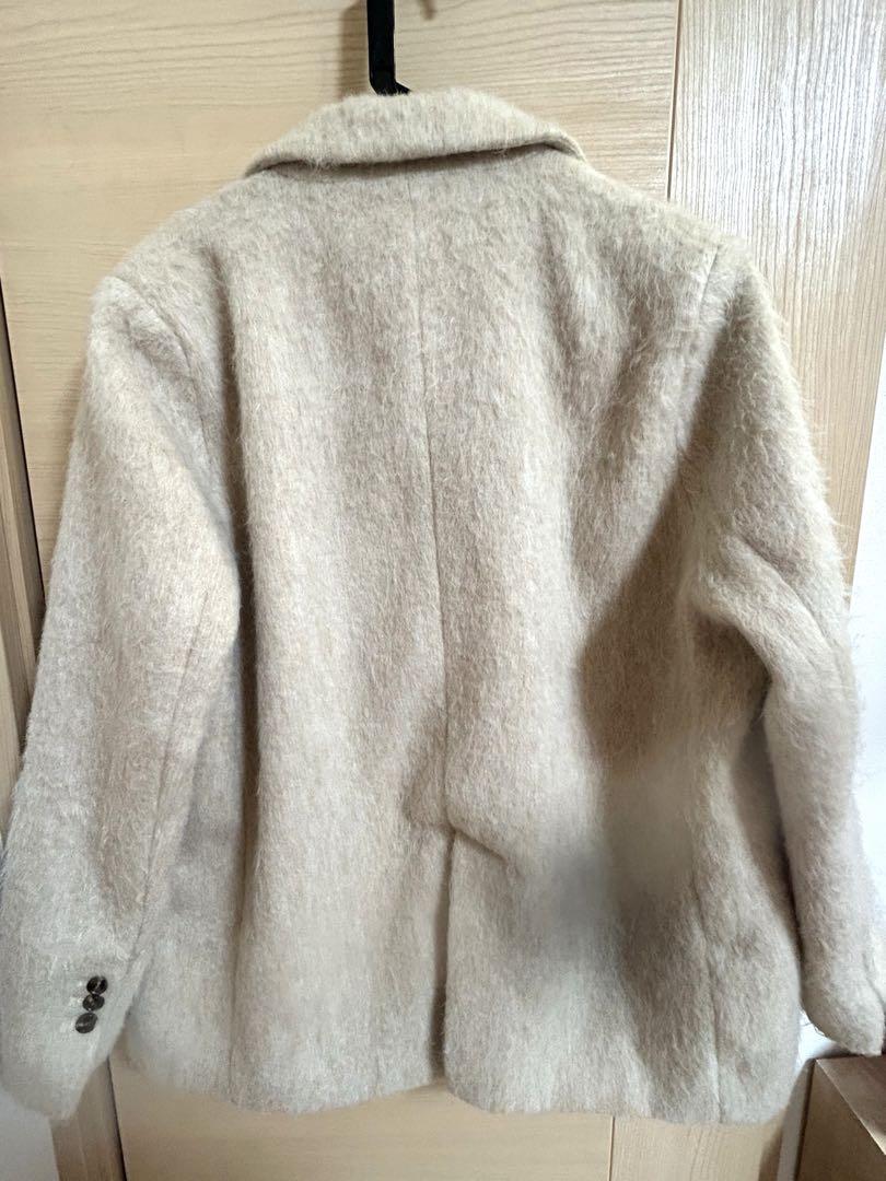 Basement online モヘアシャギージャケットコート ベージュ