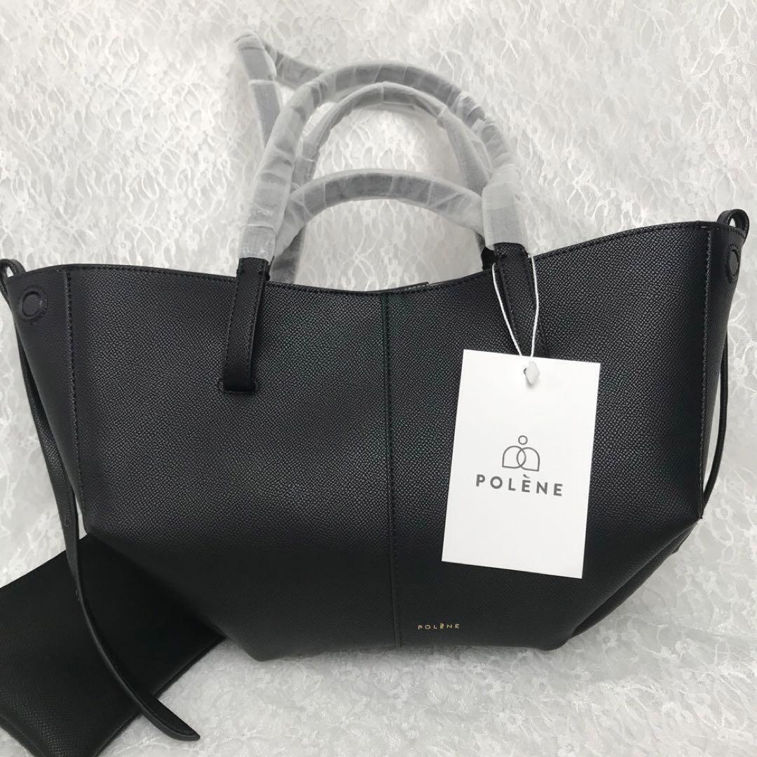 POLENE ポレーヌ●2WAY Cyme キャンバストートバッグ 逆輸入 POLENE ポレーヌ Cyme ブラック 2Way トートバッグ 大