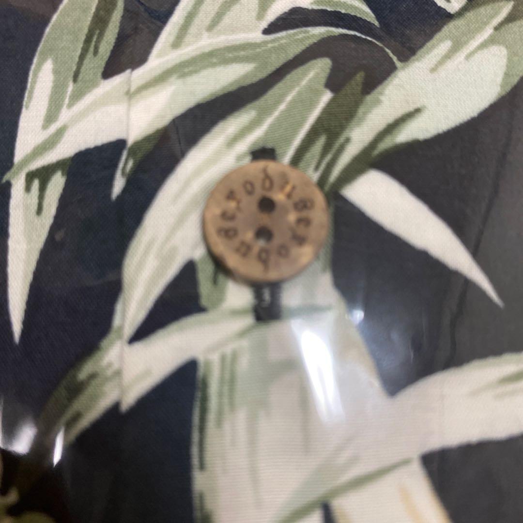 exodusバンブー ビッグ アロハシャツ ブラック 竹模様 半袖 レーヨン L exodusバンブー ビッグ アロハシャツ ブラック 竹模様 半袖 レーヨン L