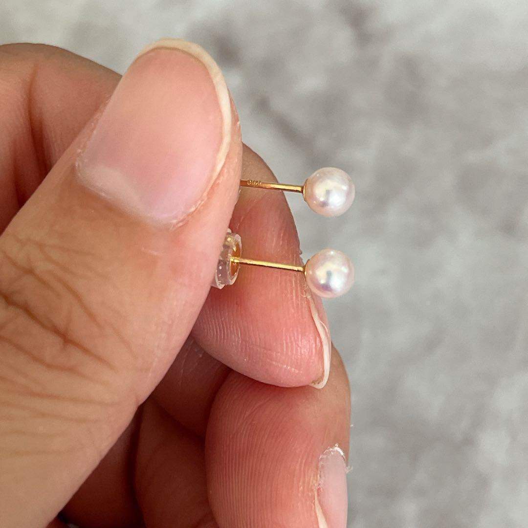 【新品未使用】 アコヤパール ベビーパール 4mm ピアス K18YG パール 【新品未使用】 アコヤパール ベビーパール 4mm ピアス K18YG パール