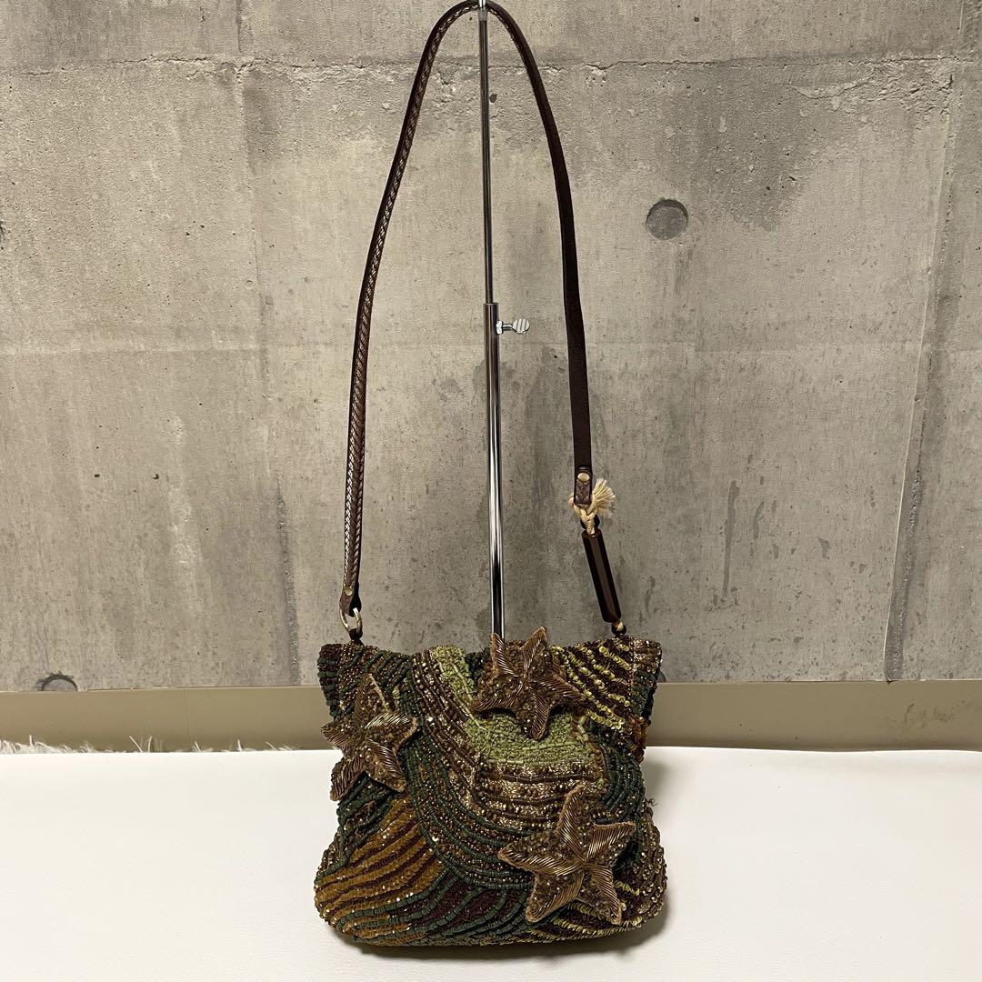 ＼半額SALE／ 極美品 2way アンティークビーズバック ジャマンピュエッシュ バッグ